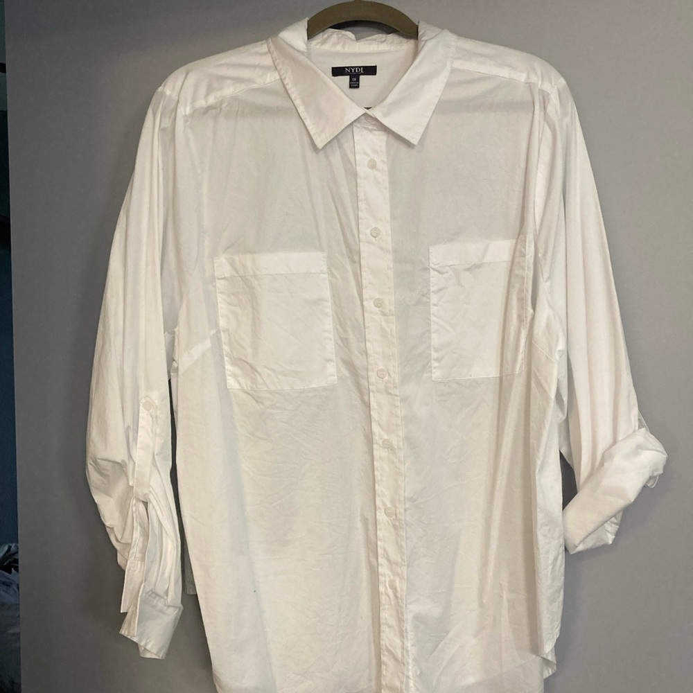 NYDJ Men's White Casual Button Down Shirt